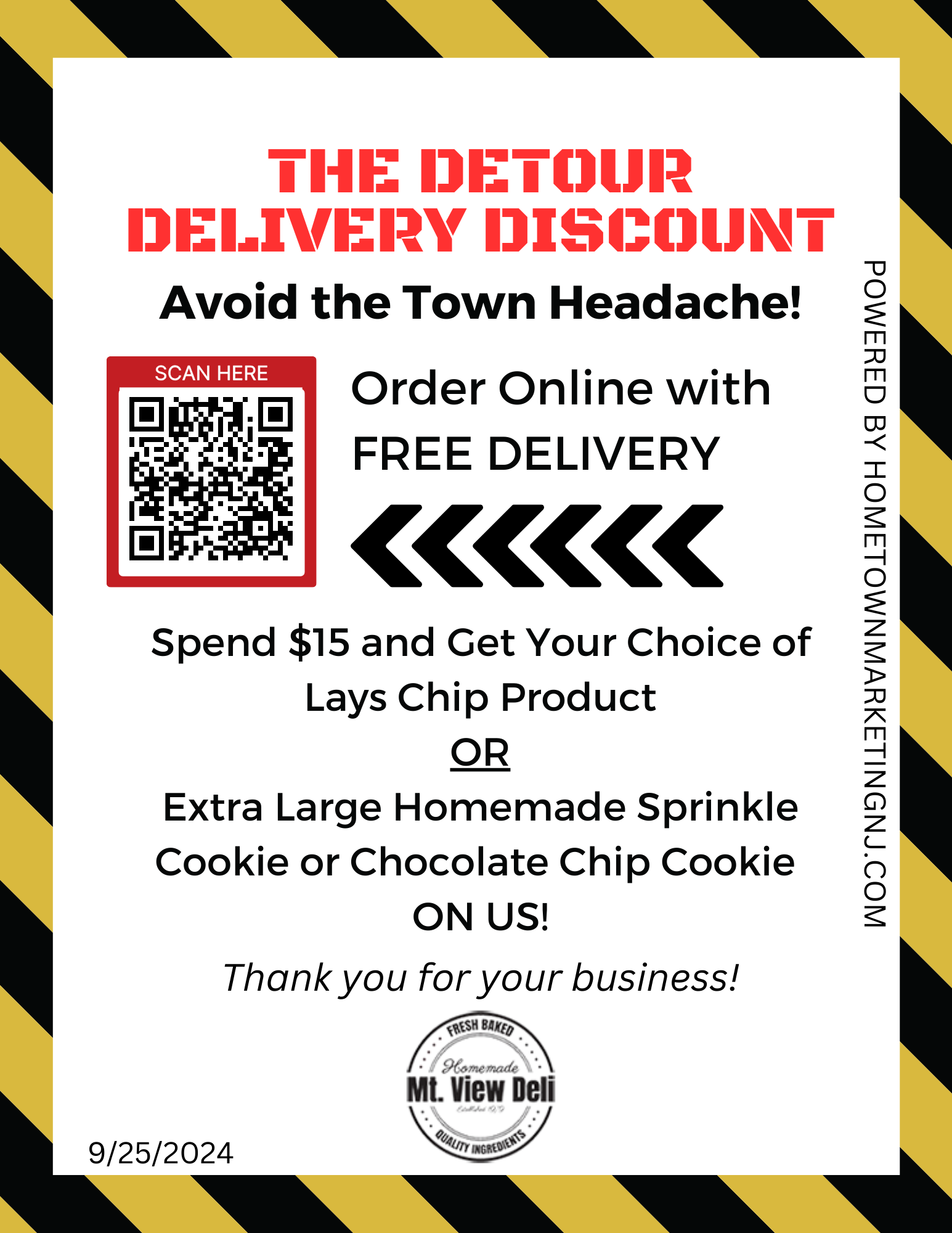 Mt View Deli detour discount